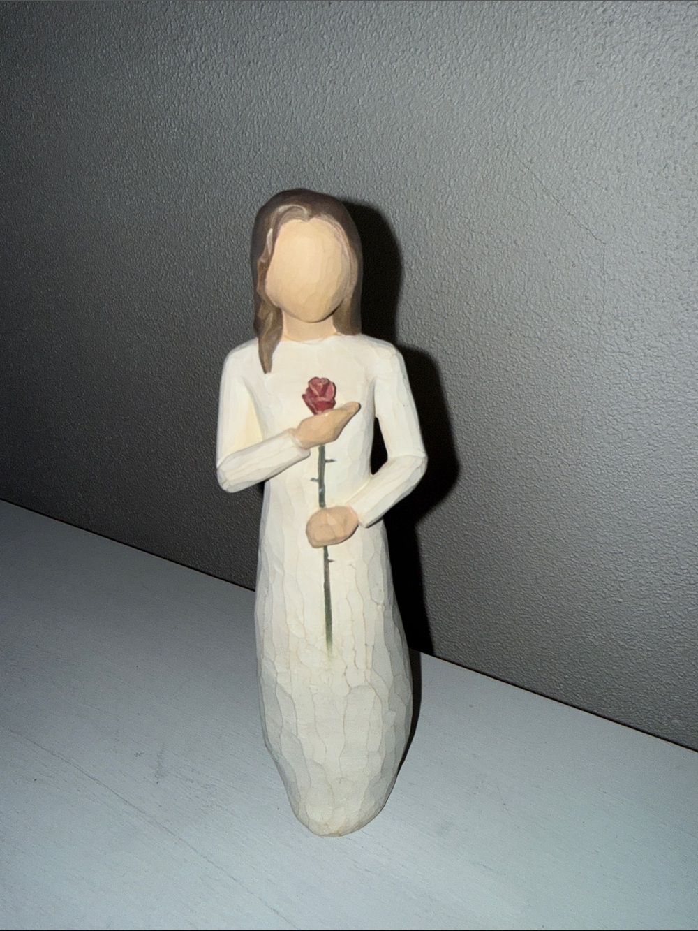 Willow Tree "Love" Figurine, Featuring a Woman Holding a Rose,